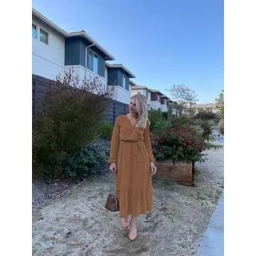 KIRUNDO Women's 2023 Fall Winter Long Sleeve Leopard Print Midi Dress Button Flowy A-Line High Waist Dresses with Belt