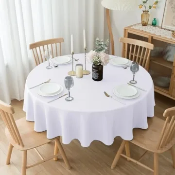 Biscaynebay 60 Inch Water Resistant Round Tablecloth