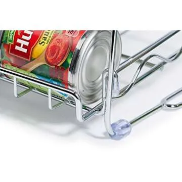 Che'mar Can Organizer for Pantry - Stackable Can Rack for 36 Cans, Canned Food Storage, Pantry Shelf, Kitchen Cabinet or Countertop. (Chrome)
