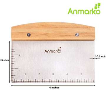 Dough Cutter for Bread and Pizza Dough - Stainless Steel Metal Griddle Scraper Chopper - Multipurpose Bench Scraper Kitchen Utensil for Flat Top Griddle - Commercial Quality