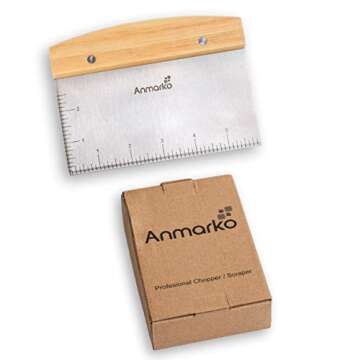 Dough Cutter for Bread and Pizza Dough - Stainless Steel Metal Griddle Scraper Chopper - Multipurpose Bench Scraper Kitchen Utensil for Flat Top Griddle - Commercial Quality