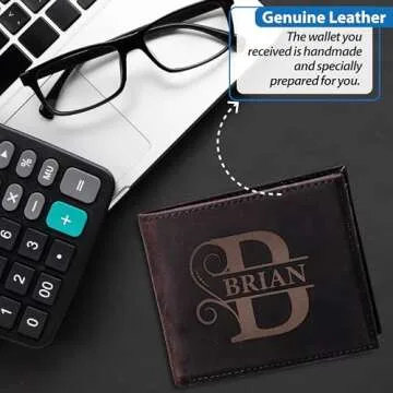 Personalized Wallet for Men, Custom Wallets for Men, Birthday Gifts for Men, Customized Monogram Wallet for Men, Son, Grandpa, and Boyfriend, Wedding, Anniversary, Graduate
