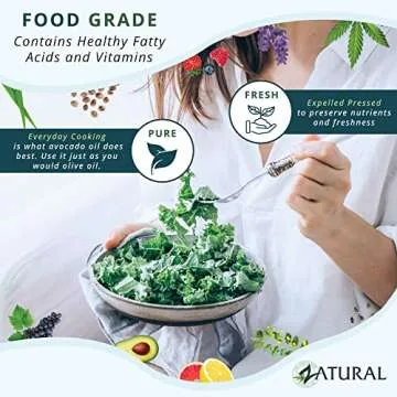 Zatural 100% Avocado Oil Pure Natural without Additives, Clean, Cold Pressed, Non-GMO, Vegan: For Cooking, Frying, Baking and for Sauces, Dressings, Marinades, Salads (32 Ounce)