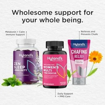 Hyland's Total Loving Care Multivitamin for Women and PMS Rescue, 60 Vegan Capsules with L-Theanine for Focus and Stress Relief Support with Chasteberry and Dong Quai for Menstrual Support