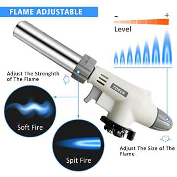 Butane Torch Kitchen Blow Lighter, IEIK 360 Degree Reverse Professional Chef Culinary Torch with Saf...