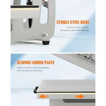 CREWORKS Auto Open Heat Press Machine, 16"x20" Clamshell Heat Press with Slide Out Base, 1600W Digital Sublimation Printer for T Shirts Bags Mouse Pads More, Heat Transfer Machine for Gifts Business