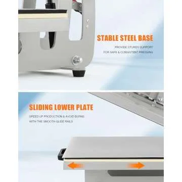 CREWORKS Auto Open Heat Press Machine, 16"x20" Clamshell Heat Press with Slide Out Base, 1600W Digital Sublimation Printer for T Shirts Bags Mouse Pads More, Heat Transfer Machine for Gifts Business