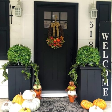 UNADRA Faux Boxwood Topiary Set for Indoor Outdoor Decor