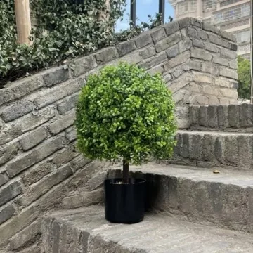 UNADRA Faux Boxwood Topiary Set for Indoor Outdoor Decor