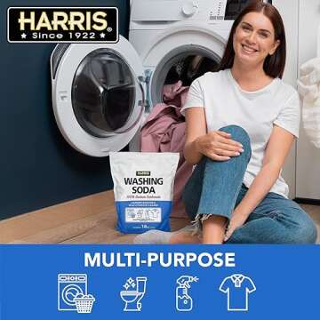 Harris Washing Soda, Sodium Carbonate, Laundry Booster and Multipurpose Cleaner, 10lb
