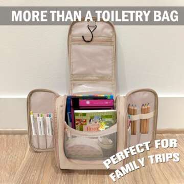 WOOMADA Toiletry Bag for Women,Makeup Bag with Metal Hanging Hook, 8 Organizer Compartments with PVC Pocket, Full Sized Makeup Organizer Bag for Toiletries, Cosmetics, Makeup, Brushes(grey2)