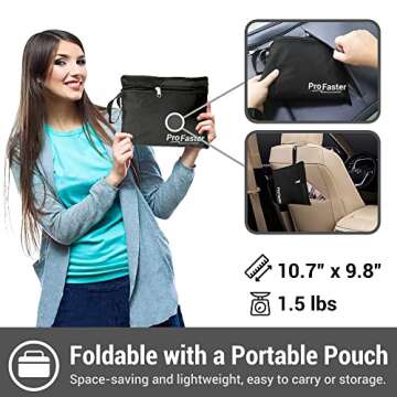 ProFaster Car Seat Travel Bag Backpack for Air Travel - Karfast Universal Infant Carseat Gate Check Bag Cover for Airplane, Foldable with Pouch, Black