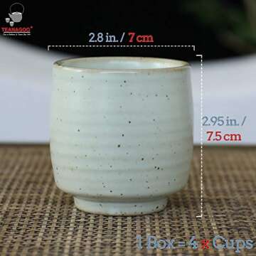TEANAGOO Japanese Tea Cups, Chinese Tea Cup, 7.2Oz / 205 Ml, Ceramic Tea Cups for Adults, Ceramic Cu...