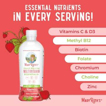 MaryRuth's Liquid Morning Multivitamin (Strawberry) & Liquid Nighttime Multimineral (Coconut, 32oz) | Clean Label Project Verified® | Vitamins for Energy, Sleep, & Overall Health | Vegan, Non-GMO
