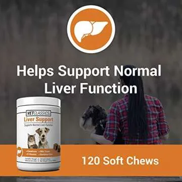 Vet Classics Liver Support Pet Health Supplement for Dogs, Cats – Liver Functions – B-Vitamins, ...