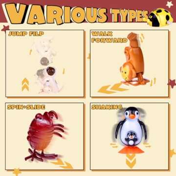 Wind Up Toys - 25pcs Wind-up Animals Toys Flipping Walking Jumping Clockwork Bulk Toys for Kids Birthday Gift Party Favors, Games Toys Kids Prizes,Treasure Box Toys,Prize Box