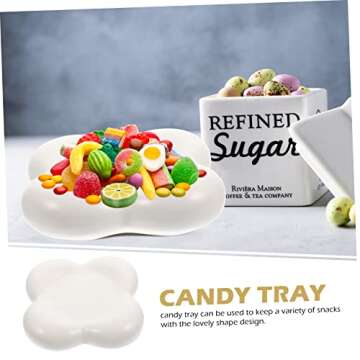 FELTECHELECTR Ceramic Teacup Tray and Multi Function Dry Fruit Tray Household Candy Tray for Snacks ...