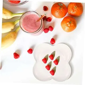 FELTECHELECTR Ceramic Teacup Tray and Multi Function Dry Fruit Tray Household Candy Tray for Snacks Divided Serving and Fruit Basket Elegant Snack Supply for Home Use