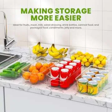 Utopia Home - Fridge Organizer Bins - Refrigerator Organizing Bins - Pantry Organizers and Storage - Stackable Storage Bins For Home & Kitchen Pantry Organization and Storage (6, Medium)