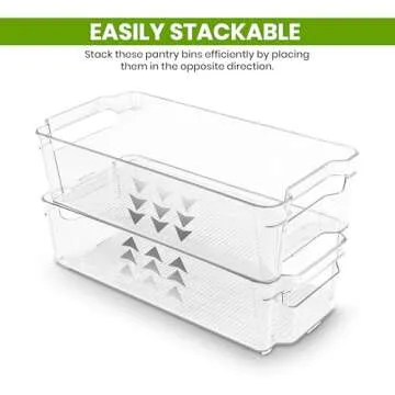 Utopia Home - Fridge Organizer Bins - Refrigerator Organizing Bins - Pantry Organizers and Storage - Stackable Storage Bins For Home & Kitchen Pantry Organization and Storage (6, Medium)