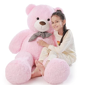 Poutmac 4Ft Giant Pink Teddy Bear – Soft, Cuddly Plush Toy for All Occasions