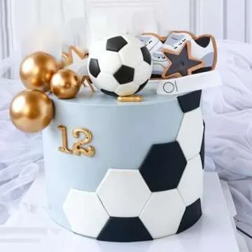 4 Pack Soccer Cookie Cutter Set, White Pentagon Cookie Cutter Assorted Sizes Football Hexagon & Pentagon Mold Soccer Biscuit Fondant Cutters for Cupcake Sandwiches Birthday Cake Decorating Tools