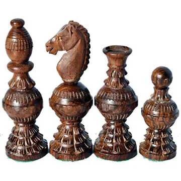 Chessbazar Chess Set Globe Design King 5" 32 Wooden Weighted Handmade Chess Pieces By