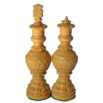 Chessbazar Chess Set Globe Design King 5" 32 Wooden Weighted Handmade Chess Pieces By