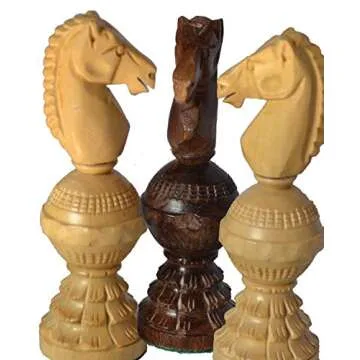 Chessbazar Chess Set Globe Design King 5" 32 Wooden Weighted Handmade Chess Pieces By