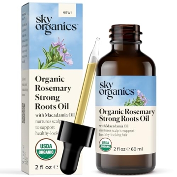 Sky Organics - Organic Rosemary Oil with Strong Roots - Hair Growth Serum with Macadamia, Jojoba & E...