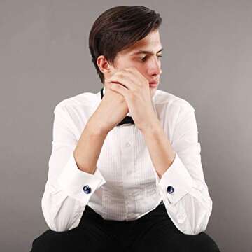 PH PandaHall 24 Sets 3 Color Brass Cufflinks Tray Settings with Dome Clear Glass Covers Cabochons Bezel Blanks for Picture Cuff Button Making, Tray 16mm