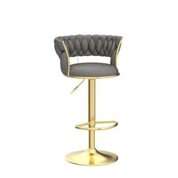 Deolme Swivel Velvet Bar Stools Set of 3 Adjustable Height