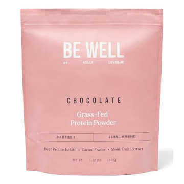 Be Well by Kelly Chocolate Grass-Fed Beef Protein Powder - 24G Protein, Low Carb, Clean Ingredients!...