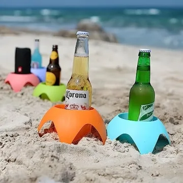 5-Pack Multicolor Beach Cup Holders Sand-Free Essential Gear