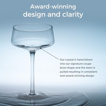 Luxe Martini Glasses Set of 2 | Handblown Crystal Cocktail Glasses