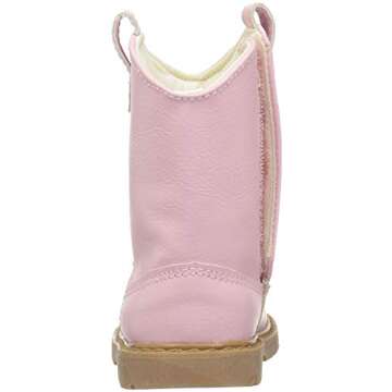 Baby Deer Round Toe Western Boot, White SZ 2