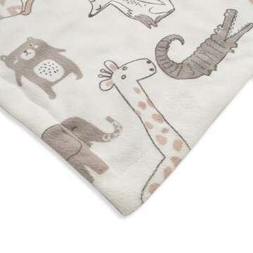 BORITAR Soft Minky Baby Blanket - 30 x 40, Adorable Animal Print