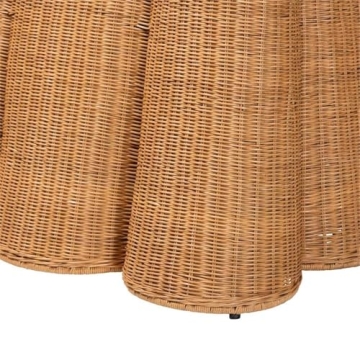 Bali & Pari Bohemian Honey Scallop Rattan Console Table