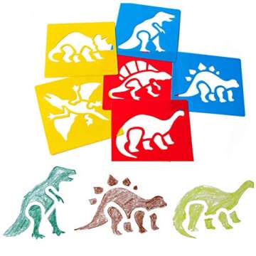 Lependor 36 Pieces Plastic Drawing Painting Stencil Templates for Kids Crafts - Washable Template fo...