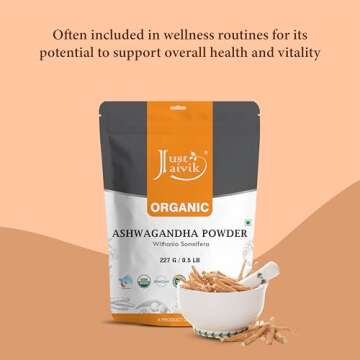 100% Organic Ashwagandha Powder for Stress Relief 8 oz