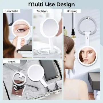 PEDOMIROR Travel Magnifying Mirror with Light, Lighted Makeup Mirror with Magnification 20X /1X Doub...