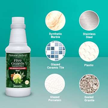 Natural Riches Household Cleaner Concentrate Five Guards with Basil from The Tales of stories of French Thieves Essential oil Blend household cleaner - 16 fl oz