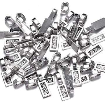 50 Pcs Oval Glue On Earring Bails for DIY Jewelry Making