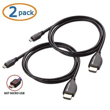 Cable Matters 2-Pack Micro HDMI to HDMI Cable for 4K UHD