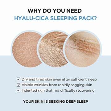 SKIN1004 Hyalu-CICA Sleeping Pack 3.38 fl.oz, 100ml Melatonin Hyaluronic Acid Centella Asiatica Extract Moist and Revitalization Multi Care Solutions
