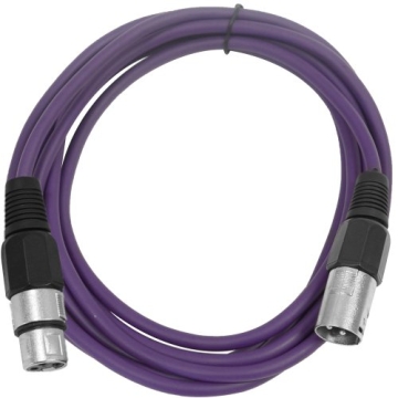 SEISMIC AUDIO SAXLX-10 6 Pack of 10' Purple XLR Male to Female Cables