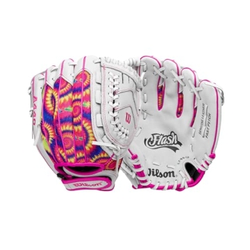 Wilson 2024 A440™ Flash™ 11” Youth Infield Fastpitch Softball Glove - Right Hand Throw, White/...