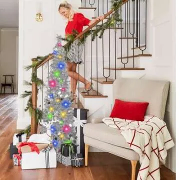 MACTING 5FT Collapsible Christmas Pop Up Tree with Lights