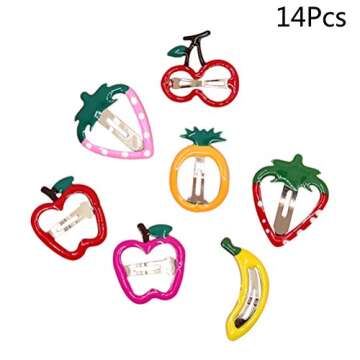 Lurrose 14pcs Hair Clip for Kids with Fruit Shape Hair Barrette for Girls