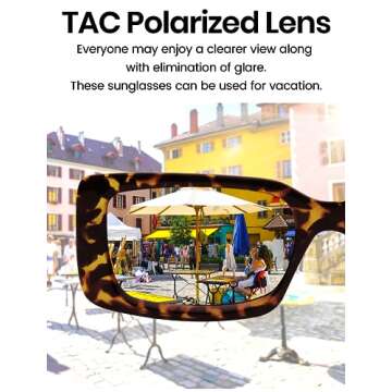 Veda Tinda Vision Rectangle Sunglasses Men Brown Tortoise Shell Polarized Driving Trendy Retro 90s Vintage y2k Glasses for Women UV Protection Skin Mens Square Frame Shades Womens Accessories C01S02